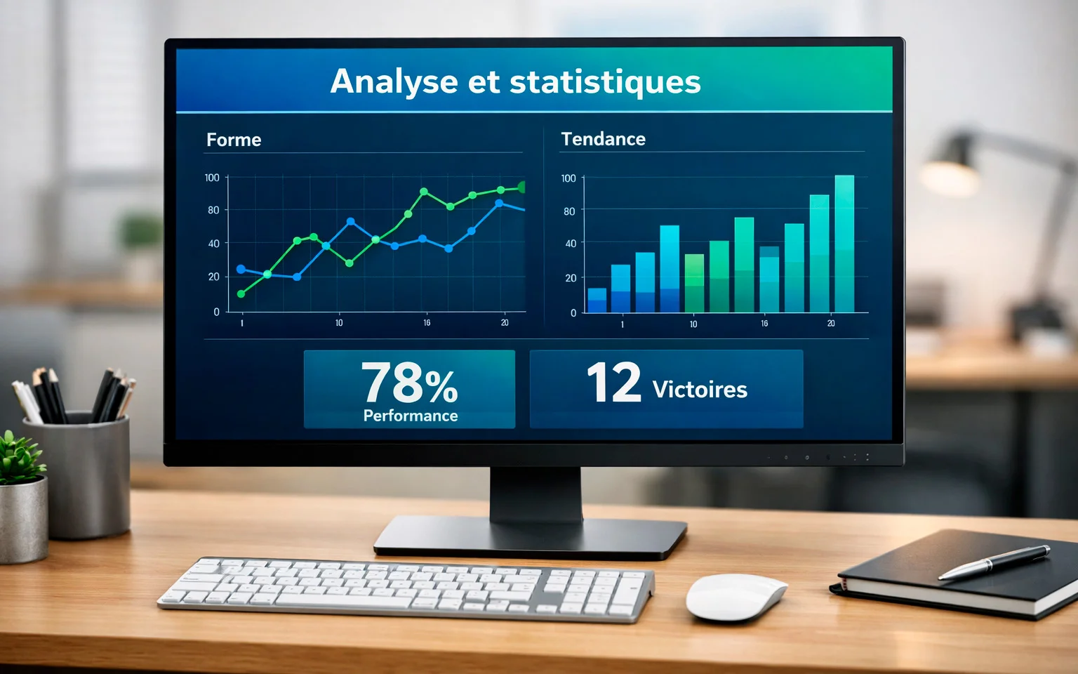 Écran d'ordinateur affichant des graphiques de performance sportive