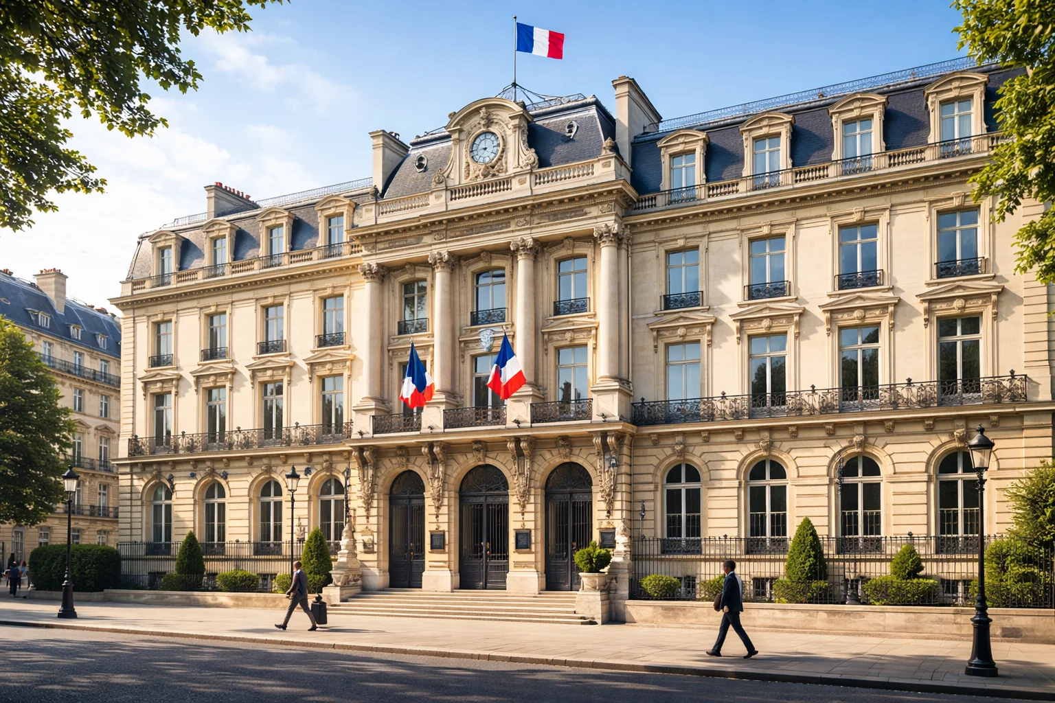 Bâtiment officiel français symbolisant la régulation des paris sportifs par l'ANJ